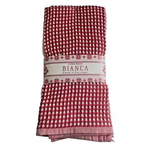 Bianca Kitchen Dish Towels Set Of 3 Waffle Weave Made in Portugal 100% Cotton
